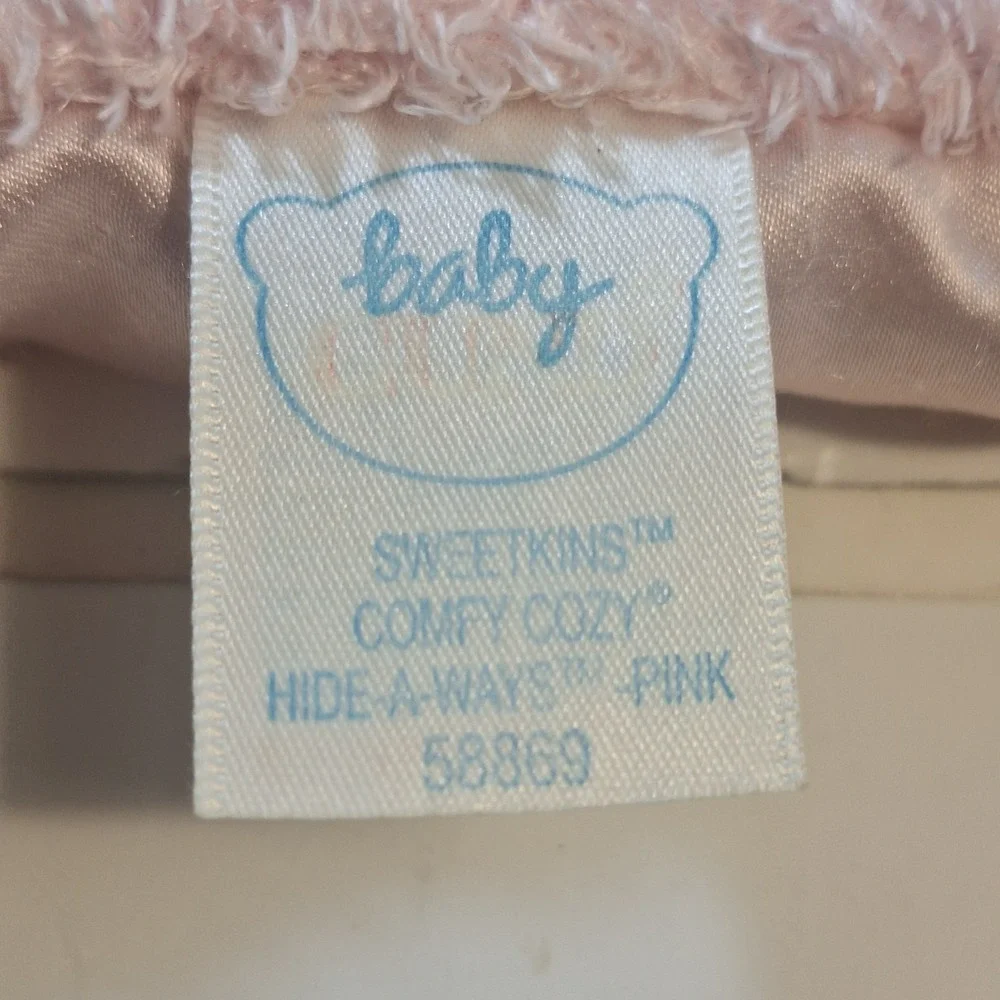 Baby Gund Sweekins Comfy Cozy Hideaways Pink Teddy Bear Satin‎ Pillow Lovey Zip